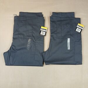 2 Wonder Wink Work 2XL Scrubs 54x30 Pewter Gray NWT